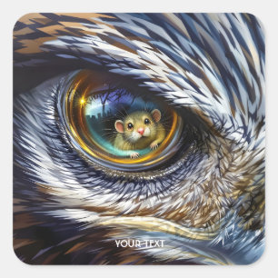 Fantasy Cute Eagle Eyes Mouse Square Sticker