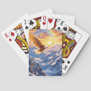 Fantasy Cute Eagle Mountains Sunrise Playing Cards