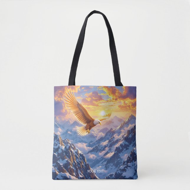 Fantasy Cute Eagle Mountains Sunrise Tote Bag (Front)