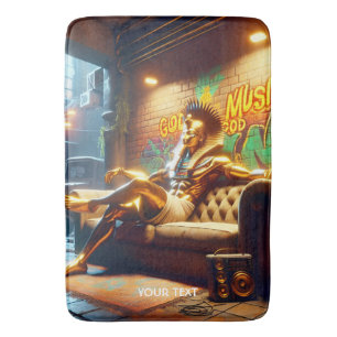 Fantasy Cute Egyptian God Music. Bath Mat