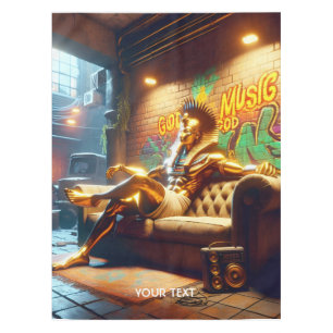 Fantasy Cute Egyptian God Music. Tablecloth