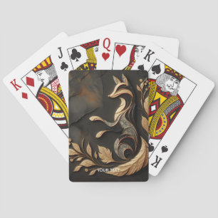 Fantasy Cute Elegant Fox Drawing Playing Cards