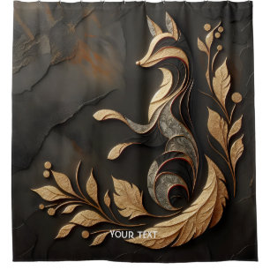 Fantasy Cute  Elegant Fox Drawing Shower Curtain