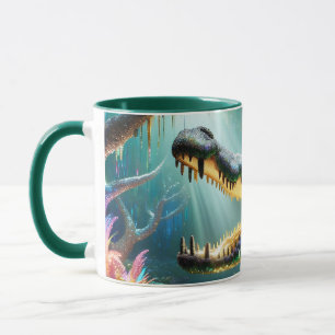 Fantasy Cute Enchanted Crocodile Jungle Mug