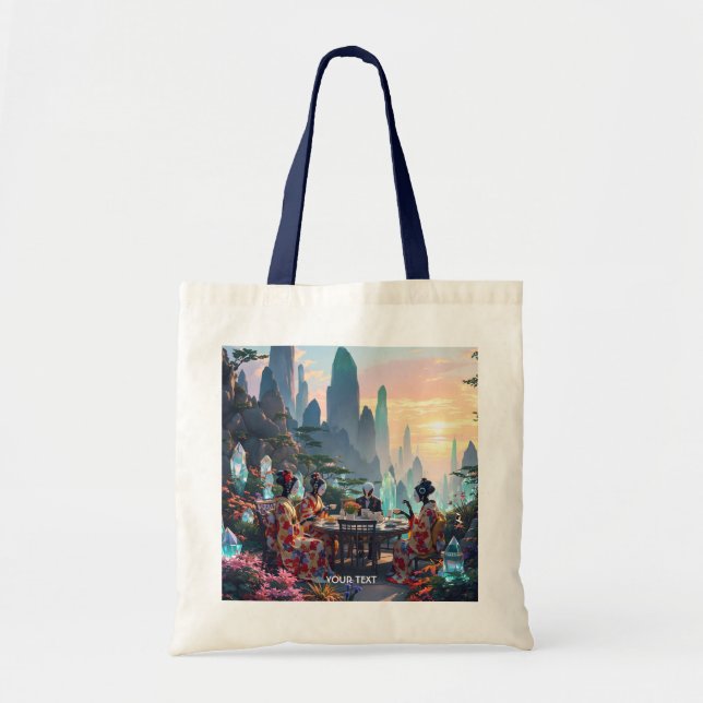 Fantasy Cute Exotic Planet Tea Tote Bag (Front)