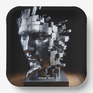 Fantasy Cute Face Metal Sculpture Paper Plate