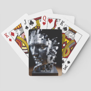 Fantasy Cute Face Metal Sculpture Playing Cards