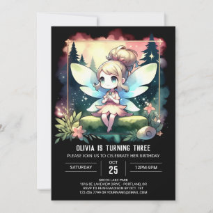 Fantasy Cute Fairy Birthday Invitation