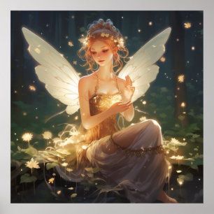 Fantasy cute fairy magic poster