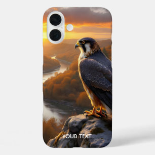 Fantasy Cute Falcon Sunset Fall iPhone 16 Plus Case