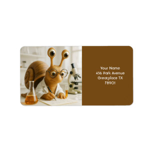 Fantasy Cute Famous Snail Scientist Label