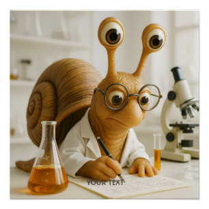 Fantasy Cute Famous Snail Scientist Poster