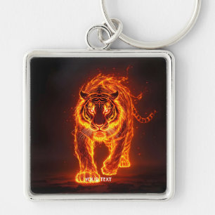 Fantasy Cute Fire Big Tiger Key Ring