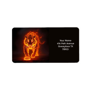 Fantasy Cute Fire Big Tiger Label
