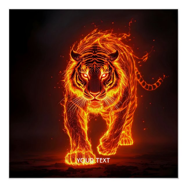 Fantasy Cute Fire Big Tiger  Poster (Front)