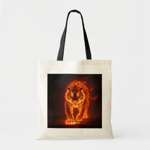 Fantasy Cute Fire Big Tiger Tote Bag