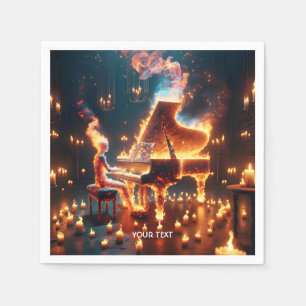 Fantasy Cute Fire Piano Girl Napkin