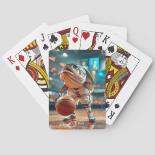 Fantasy Cute Fish Playing Basketball Cards