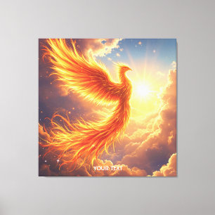 Fantasy Cute Flaming Phoenix Rises Canvas Print