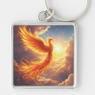 Fantasy Cute Flaming Phoenix Rises Key Ring