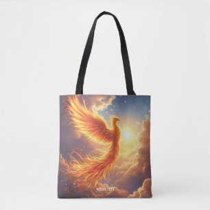 Fantasy Cute Flaming Phoenix Rises Tote Bag