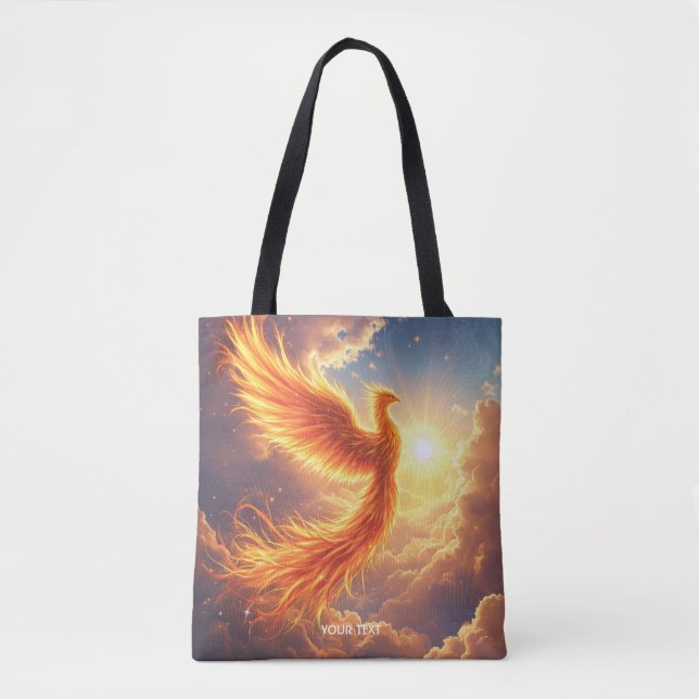 Fantasy Cute Flaming Phoenix Rises Tote Bag (Front)
