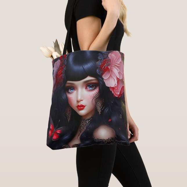 Fantasy Cute Flower Fairy Princess Tote Bag (Close Up)