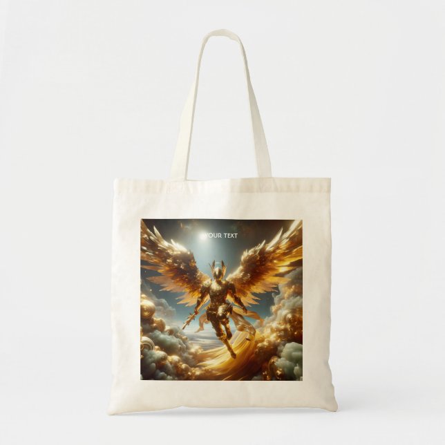 Fantasy Cute Flying Winged Warrior Tote Bag (Front)