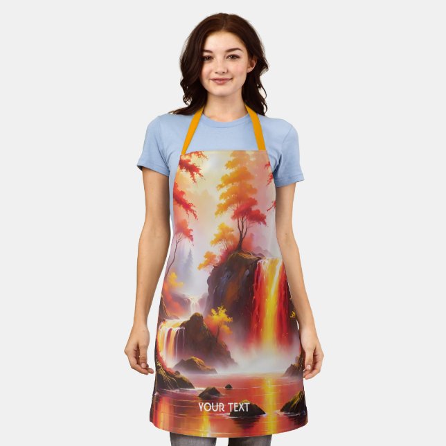 Fantasy Cute Forest Dark Waterfall Apron (Worn)