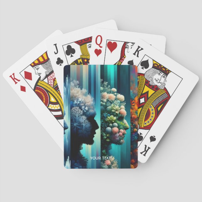 Fantasy Cute Four Men Figures Playing Cards (Back)