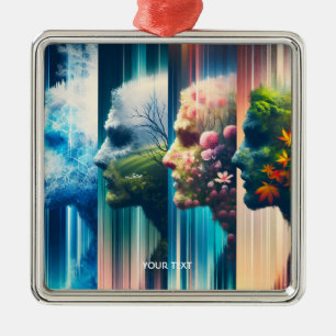 Fantasy Cute Four Year Times Metal Ornament