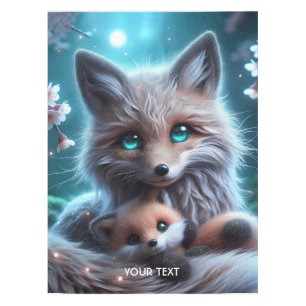 Fantasy Cute Fox Holding Plushie Tablecloth