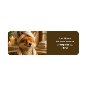 Fantasy Cute Fox In Spa Return Address Label