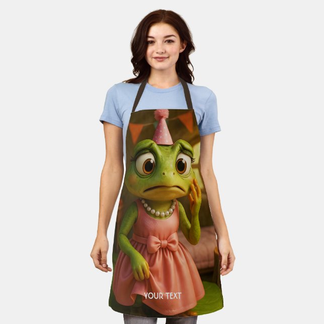 Fantasy Cute Frog Girl Party Apron (Worn)