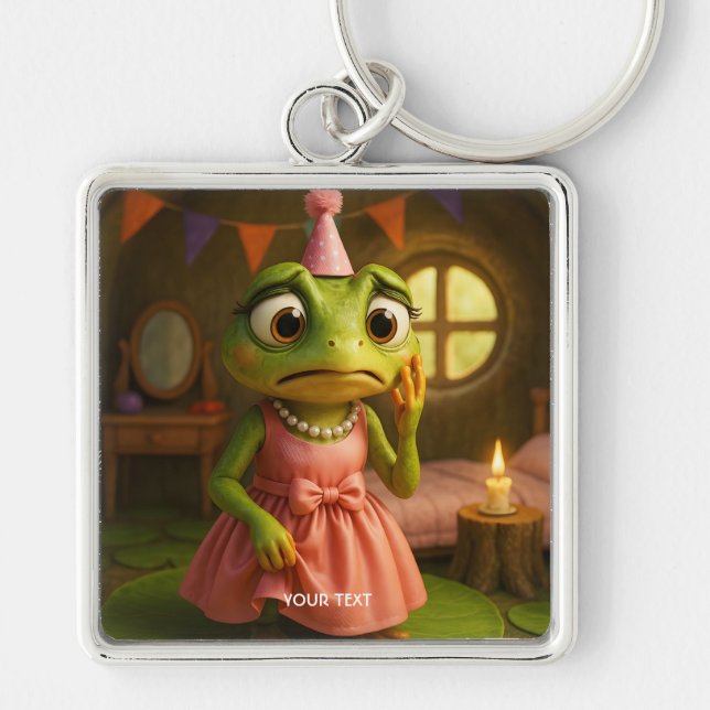 Fantasy Cute Frog Girl Party Key Ring (Front)