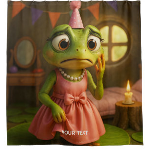Fantasy Cute Frog Girl Party Shower Curtain