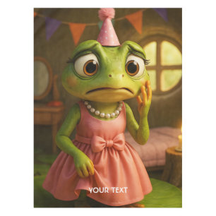 Fantasy Cute Frog Girl Party Tablecloth