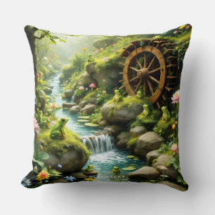 Fantasy Cute Frog River Forest Cushion