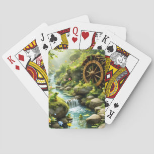 Fantasy Cute Frog River Forest Playing Cards