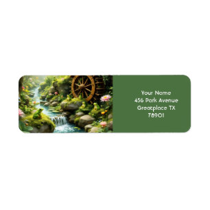 Fantasy Cute Frog River Forest Return Address Label