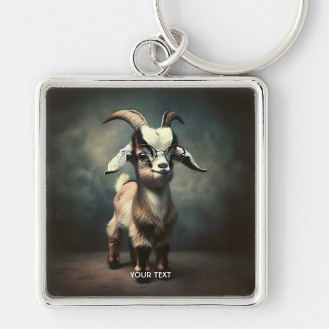 Fantasy Cute  Funny Baby Goat Key Ring (Front)