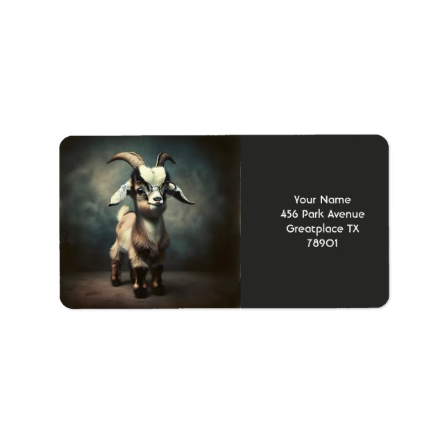 Fantasy Cute  Funny Baby Goat Label (Front)
