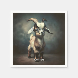 Fantasy Cute Funny Baby Goat Napkin