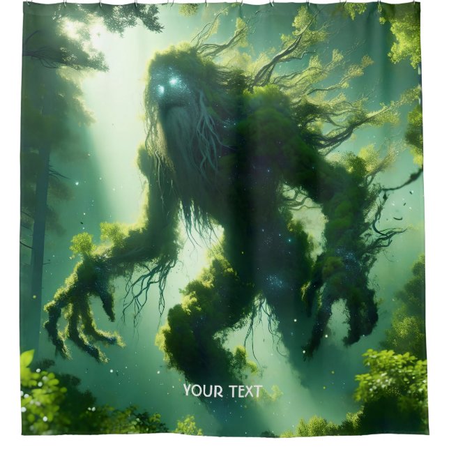 Fantasy Cute Giant Forest Tree Shower Curtain (Front)