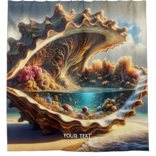 Fantasy Cute Giant Shell Sea Shower Curtain