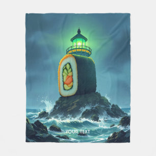 Fantasy Cute Giant Sushi Lighthouse Fleece Blanket