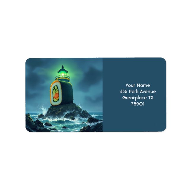 Fantasy Cute Giant Sushi Lighthouse Label (Front)