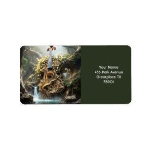 Fantasy Cute Giant Violin Forest Label