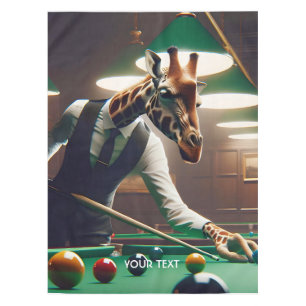 Fantasy Cute Giraffe Playing Snooker Tablecloth
