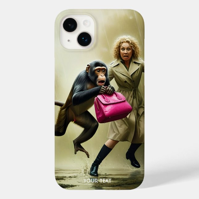 Fantasy Cute Girl Bag Monkey Case-Mate iPhone Case (Back)